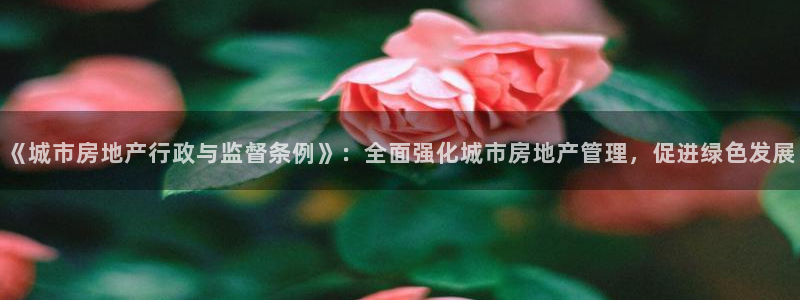天狮娱乐下载app：《城市房地产行政与监督条例》：全面强化城