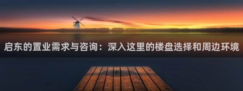 天狮娱乐黑千：启东的置业需求与咨询：深入这里的楼盘选择和周边