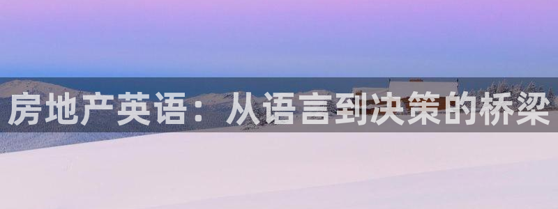 天狮娱乐b 判官：房地产英语：从语言到决策的桥梁