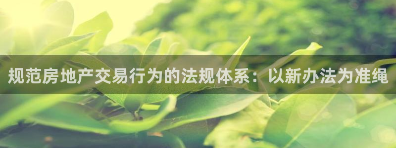 天狮娱乐嘉扣 o：规范房地产交易行为的法规体系：以新办法为准