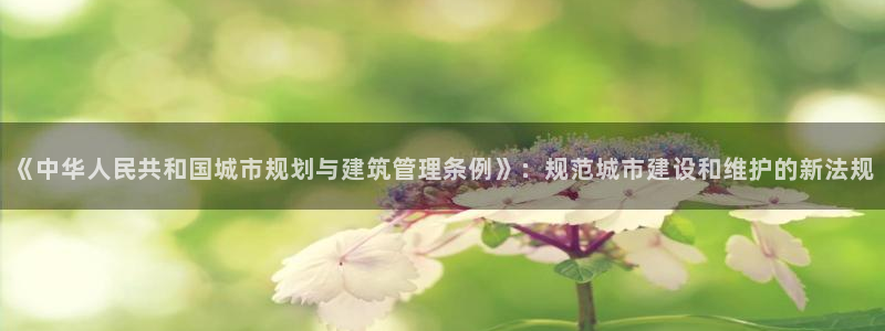 天狮娱乐縕不稳当：《中华人民共和国城市规划与建筑管理条例》：