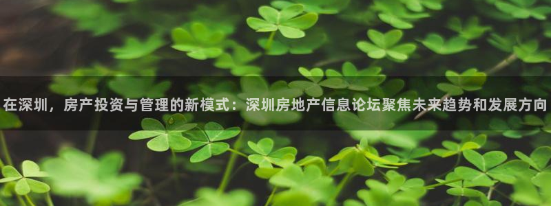 天狮娱乐30j判官333OO：在深圳，房产投资与管理的新模式